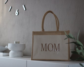 MOM Bag - Jute/ Baumwolle Tasche | Shopper | Markttasche | Einkaufstasche | Muttertag | Geschenktasche | Geschenk Idee
