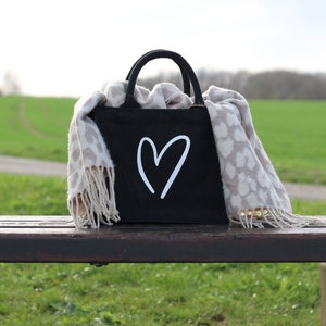 Herz Jute Gift Tasche Geschenktasche Markttasche Einkaufstasche Strandtasche Geschenk Idee Bild 1