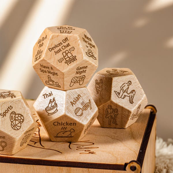 Dados para una cita, regalo de San Valentín para tu esposo, ideas para citas, ideas para una cita, regalo de aniversario para él