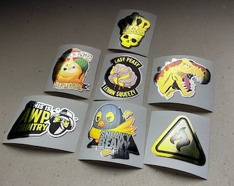 Yellow Set - x7 CSGO Stickers in real life Counter Strike 2 - Global Offensive decal Gamer Gift