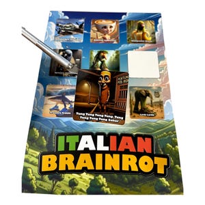 x9 Italian Brainrot meme stickers pack - Tum Sahur - Ballerina Cappuccina - Bobrito - Crocodilo - Gusini - Golubiro - Skibidi laptop decals