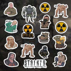 x16 Stalker game stickers pack - vinyl high quality gamers laptop decals bumper