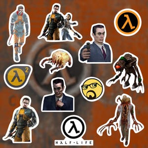 x12 adesivi per videogiochi Half Life confezione decalcomanie - vinile di alta qualità per laptop da gioco regalo per giocatori