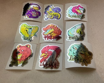 x9 Feral Predators Stickers CSGO in real life Set - Counter Strike 2 - Global Offensive decal Gamer Gift
