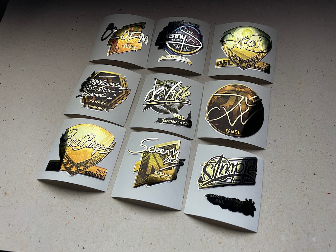 X9 CSGO Stickers in Real Life Legendary Players Set - Counter Strike 2 ...