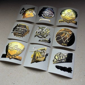 x9 CSGO Aufkleber im wirklichen Leben Legendäre Spieler Set - Counter Strike 2 - Global Offensive Aufkleber Gamer Geschenk
