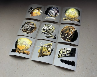 x9 CSGO Stickers in real life Legendary players Set - Counter Strike 2 - Global Offensive decal Gamer Gift