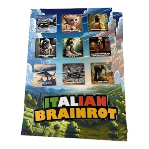 x9 Italian Brainrot meme stickers pack - Tum Sahur - Ballerina Cappuccina - Bobrito - Crocodilo - Gusini - Golubiro - Skibidi laptop decals