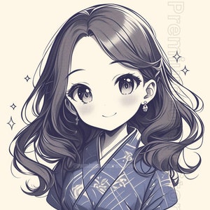 Photo de profil d’anime | Icône de profil Kawaii | Art d’avatar personnalisé | Illustration de caractère unique | Cadeau Fanart pour les amateurs d’Anime Kawaii