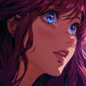 Image de profil d'anime, icône de profil de fille, avatar personnalisé, illustration de personnage unique, cadeau fanart parfait pour les amateurs d'anime