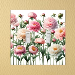 Peonies Light Switch Plate Outlet covers Electric switch plate wall decor rocker switch plate light switch plates wall plates home decor