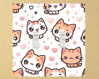 Cute kitties Light Switch Plate Outlet covers Electric switch plate wall decor rocker plate light switch plates wall plates home decor
