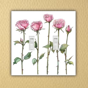 Roses Light Switch Plate Outlet covers Electric switch plate wall decor rocker plate light switch plates wall plates home decor