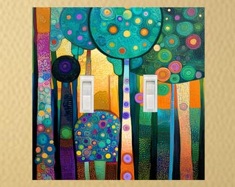 Gilded Grove Light Switch Plate outlet cover wall plate covers home decor Klimt-inspired housewarming gift for her mom rocker combinations