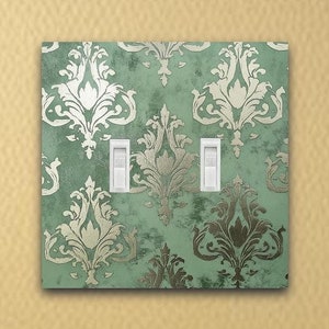 Midnight Brocade Light switch plate-Damask pattern-Wall Switch Plate Outlet cover Electric switch plate home decor.