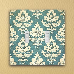 Victorian Veil Light switch plate-Damask pattern Rocker plate cover switch plates outlets home decor wall plate covers