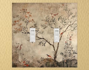 Oriental Grace Custom switch plate-Chinoiserie pattern Wall Switch Plate outlet cover light switch plate wall plate cover light switch cover
