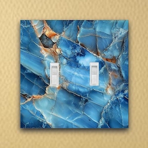 Oceanic Marble Bliss light switch plate outlet cover switch cover home decor switch plate electric wall plate rocker plate rocker switch