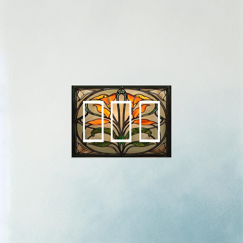 Art Nouveau Orange Calla Lily Light Switch Plate Rocker Cover Outlet ...