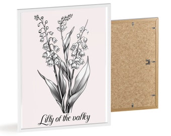 Magie du muguet : oeuvre d'art murale fleur de naissance du mois de mai - admirez la beauté des fleurs printanières ! #MayBirthFlower #WallDecor" maman grand-mère fille