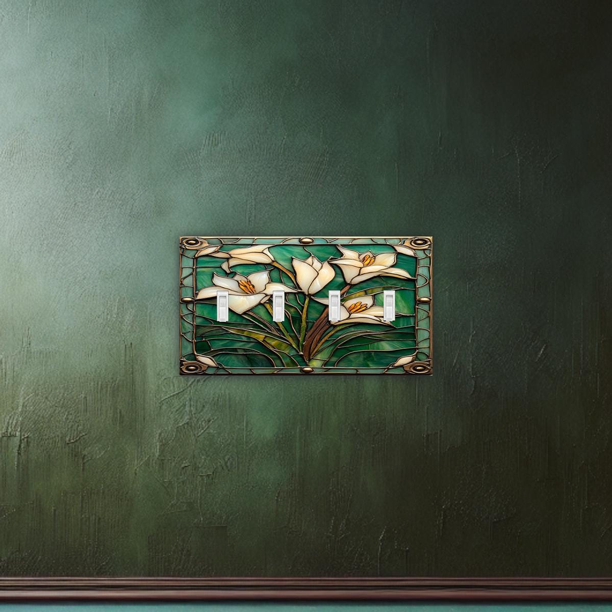 Art Nouveau Lily design Wall Switch Plate outlet cover rocker plate light switch plate wall plate covers lightswitch plate gift idea.