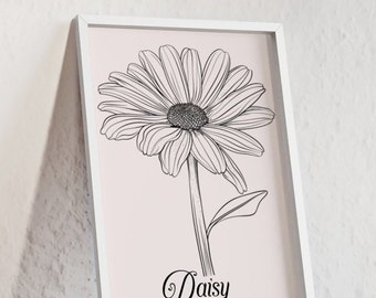 Daisy Delight: Blumen-Wandkunst zur Aprilgeburt – Begrüßen Sie die Freude des Frühlings mit floraler Eleganz! „#AprilBirthFlower #WallDecor“ Geschenk Mama Oma