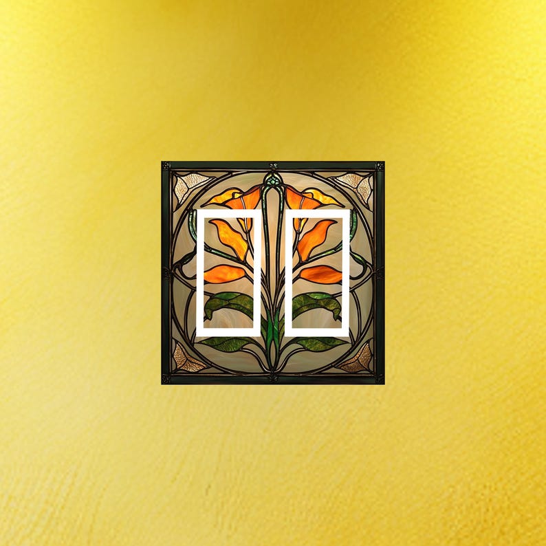 Art Nouveau Orange Calla Lily Light Switch Plate Rocker Cover Outlet ...