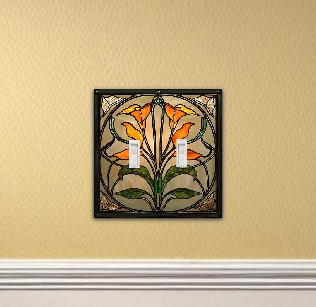 Art Nouveau Orange Calla Lily Light Switch Plate Rocker Cover Outlet ...