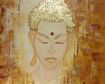 Bouddha "Joie"- Peinture abstraite sur toile 60x80cm