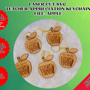 TEACHER APPRECIATION Keychain Svg, Laser Cut Svg, Teacher Keychain Laser Cut File, Laser Cut File, Glowforge Cut File, Teacher Gift.