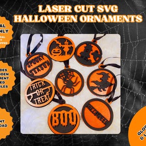 HALLOWEEN ORNAMENT Svg, Ornamnet Svg, Ornament Laser Cut File,  Laser Cut File, Glowforge Cut File Svg, Halloween Svg, Halloween 2024