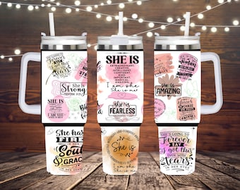 She is me Affirmation Tumbler Find strength in these affirmations