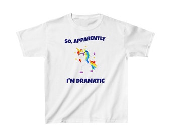 Drôle, enfants, T-shirt drôle pour enfants, T-shirt licorne pour enfants, t-shirt, Drama Queen, Dramatique, T-shirt graphique