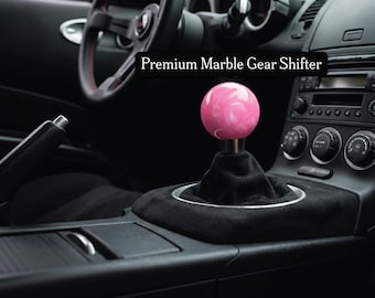 Premium Marble Gear Shifter - JDM Marble Shift Knob 2" round Universal Manual Car Shifter 8/10/12mm Adapters