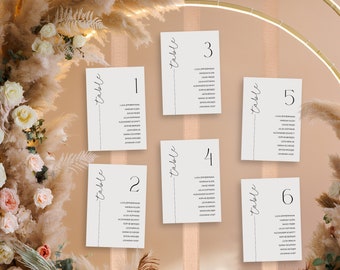Seating plan wedding Find your place modern table plan seating plan template wedding seating arrangement minimalist table decoration table numbers elegant