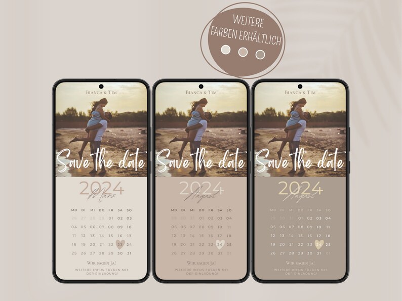 Save the Date digital digital wedding invitation personalized with picture Save the Date digital with photo personalizable calendar 2024/2025 image 5