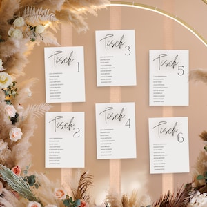 Sitzplan Hochzeit minimalistisch | Tischplan Hochzeiten | Sitzordnung Hochzeit Vorlage zum Download