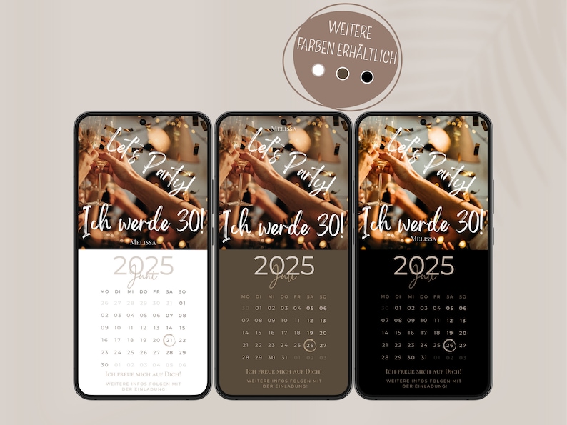 Save the Date Geburtstag digitale Geburtstagseinladung personalisiert mit Bild Save the Date digital mit Foto personalisierbar Kalender