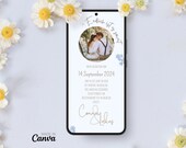 Hochzeitseinladung digital zum Download | personalisierte Einladung zur Hochzeit | Canva Vorlage für Hochzeitseinladung | blau mit Blumen
