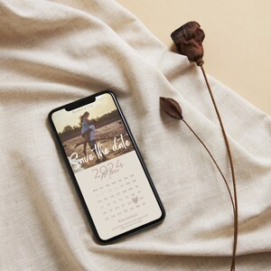 Save the Date digital digital wedding invitation personalized with picture Save the Date digital with photo personalizable calendar 2024/2025 image 9