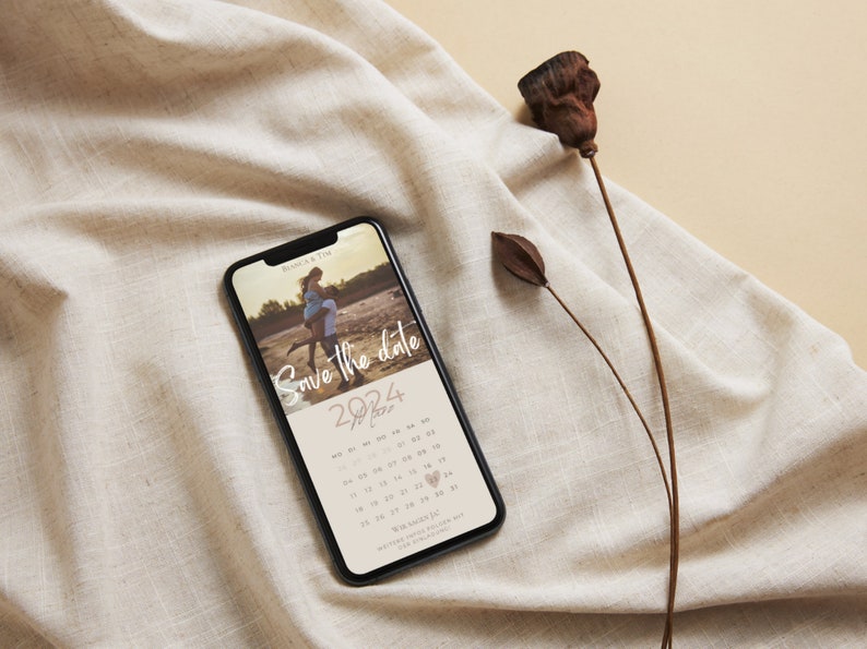 Save the Date digital digital wedding invitation personalized with picture Save the Date digital with photo personalizable calendar 2024/2025 image 9