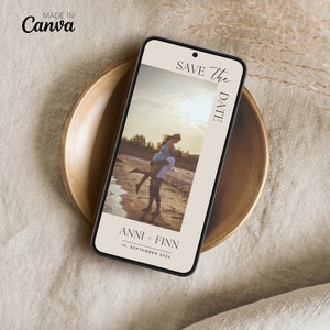 Salva la data del matrimonio digitale con foto | Invito digitale di nozze personalizzato | Salva la data con la foto | inviare con Whatsapp