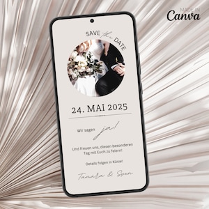 Save the Date Hochzeit Digital | Einladung zur Hochzeit personalisiert | Digitale Hochzeitseinladung | Save-the-Date versenden mit Whatsapp