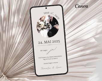 Save the Date Wedding Digital | Personalized wedding invitation | Digital wedding invitation | Send Save-the-Date with Whatsapp