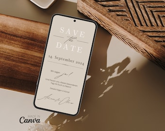 Digital wedding save the date | Personalized digital wedding invitation | Save the date to send via WhatsApp | Save the date ecard