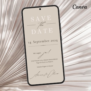 Save the Date Hochzeit Digital Digitale Hochzeitseinladung personalisiert Save-the-date zum versenden mit Whatsapp Safe the date ecard