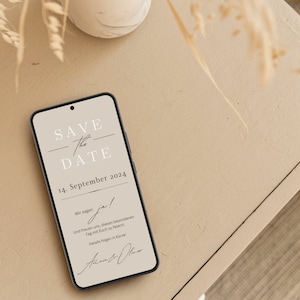 Save the Date Hochzeit Digital Digitale Hochzeitseinladung personalisiert Save-the-date zum versenden mit Whatsapp Safe the date ecard