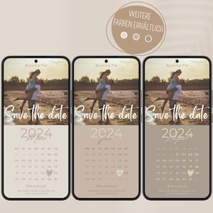 Save the Date digital mit Kalender digitale Einladung Hochzeit personalisiert mit Bild Save the Date digital mit Foto | Kalender 2024 / 2025