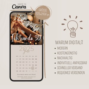 Save the Date Geburtstag digitale Geburtstagseinladung personalisiert mit Bild Save the Date digital mit Foto personalisierbar Kalender
