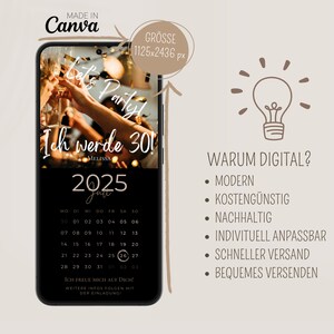 Digitale Geburtstagseinladung personalisiert mit Bild Save the Date digital mit Foto personalisierbar Kalender Save the Date Geburtstag